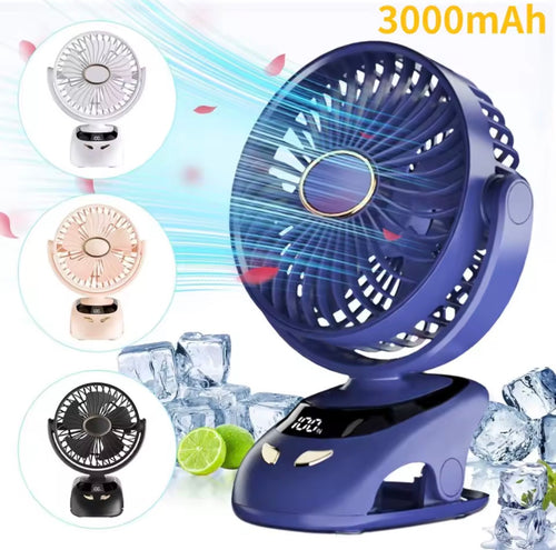 Petit ventilateur de bureau à clipser, portable, personnel, USB, maison, bureau, voyage, lit, poussette, camping, extérieur, vo